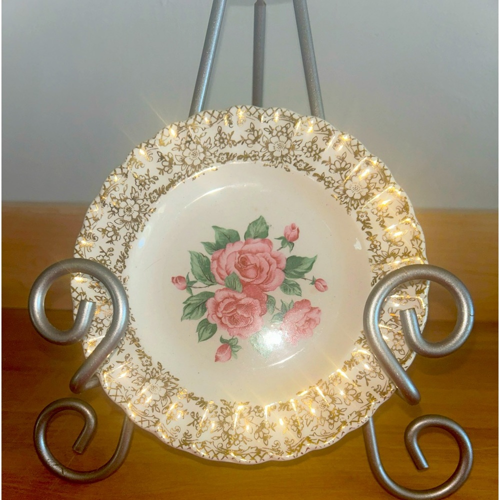 3 the Sebring Pottery company 22k butter plates